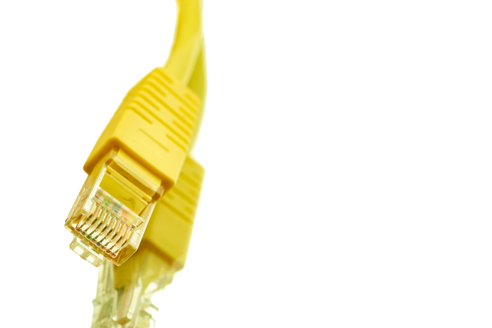 Kabel jaringan pada server, bagian dari layanan hosting yang menyimpan berkas website