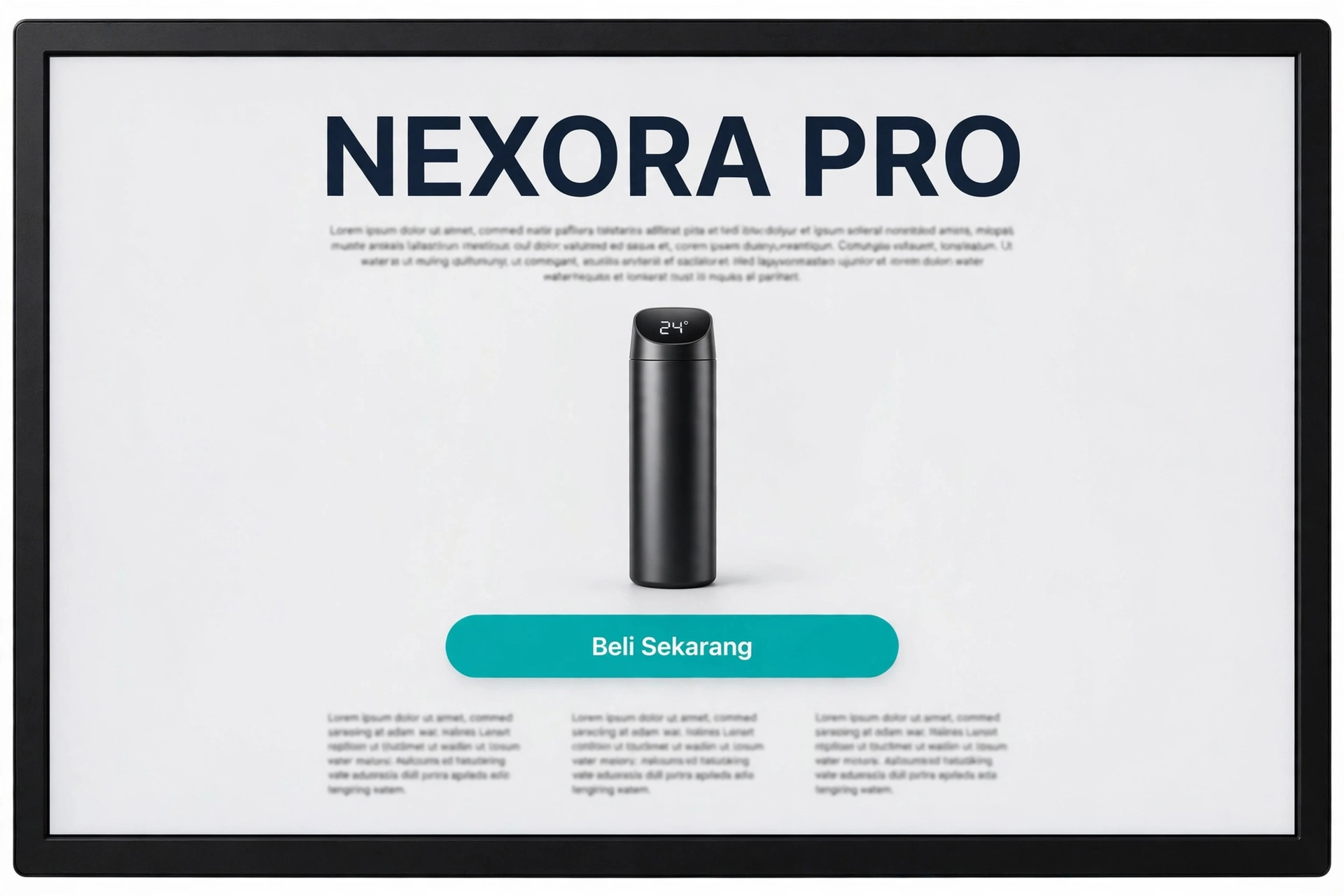 Contoh halaman landing page dengan judul dan tombol ajakan sebagai hasil copywriting