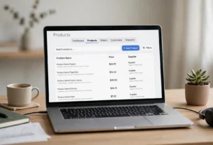 Daftar produk toko online dengan kolom harga dan pemasok, gambaran apa itu dropshipping