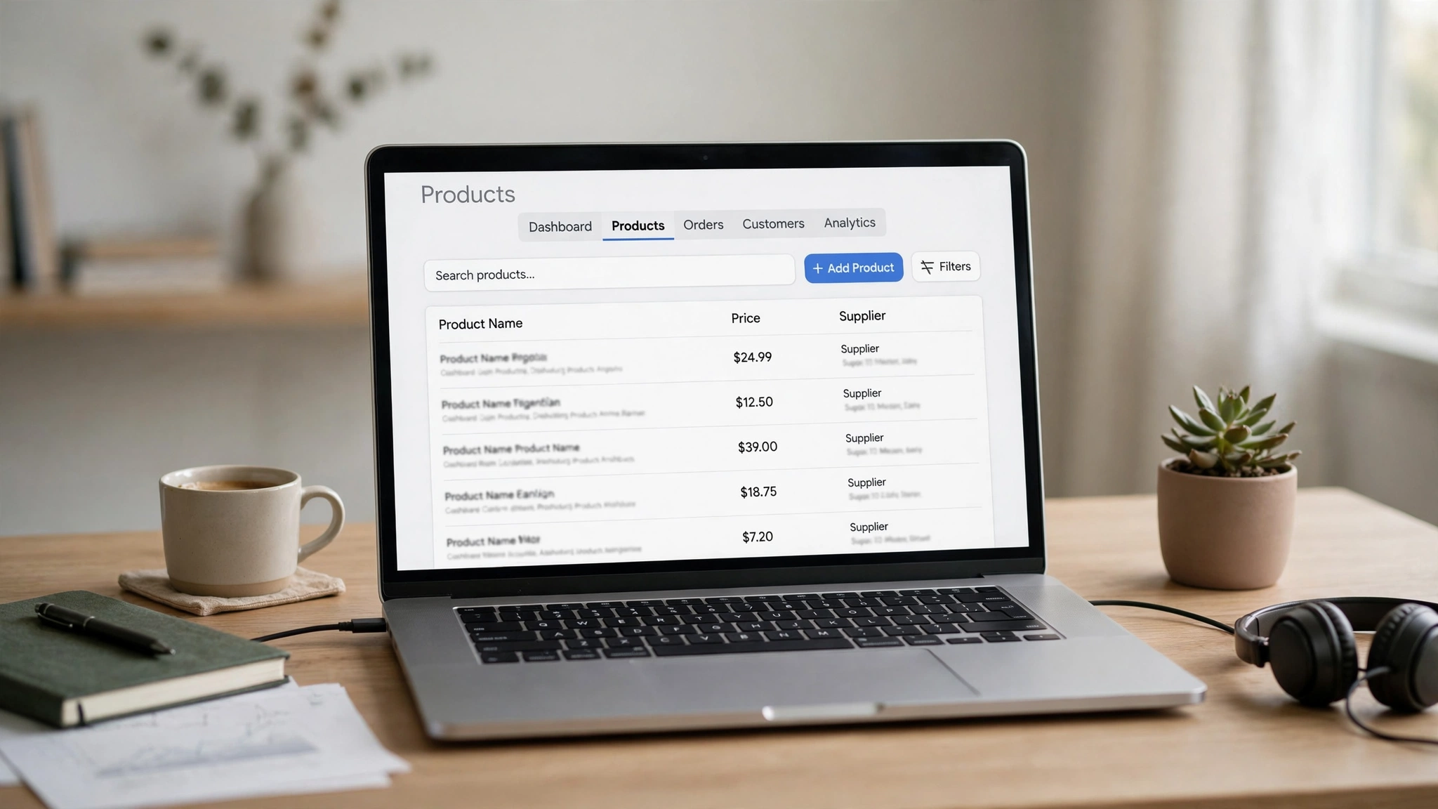 Daftar produk toko online dengan kolom harga dan pemasok, gambaran apa itu dropshipping