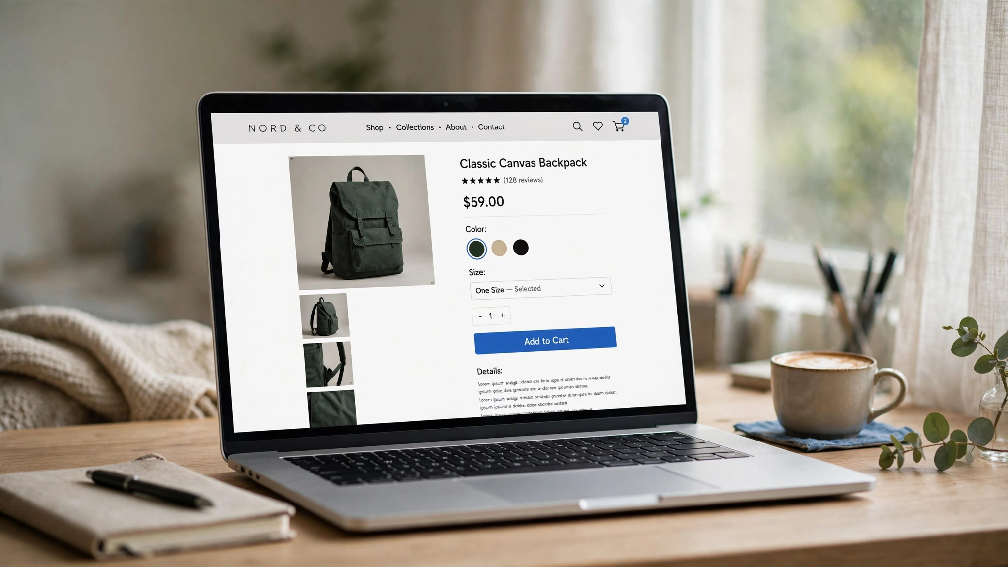 Halaman produk toko online dengan harga dan tombol tambah ke keranjang, upaya meningkatkan penjualan online
