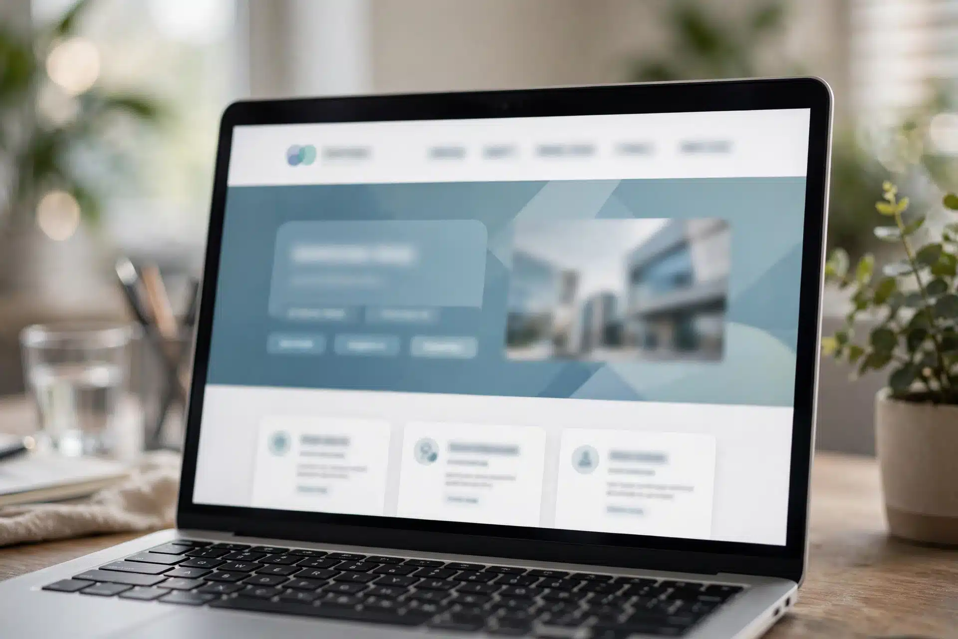 Contoh halaman utama website company profile dengan struktur fitur lengkap