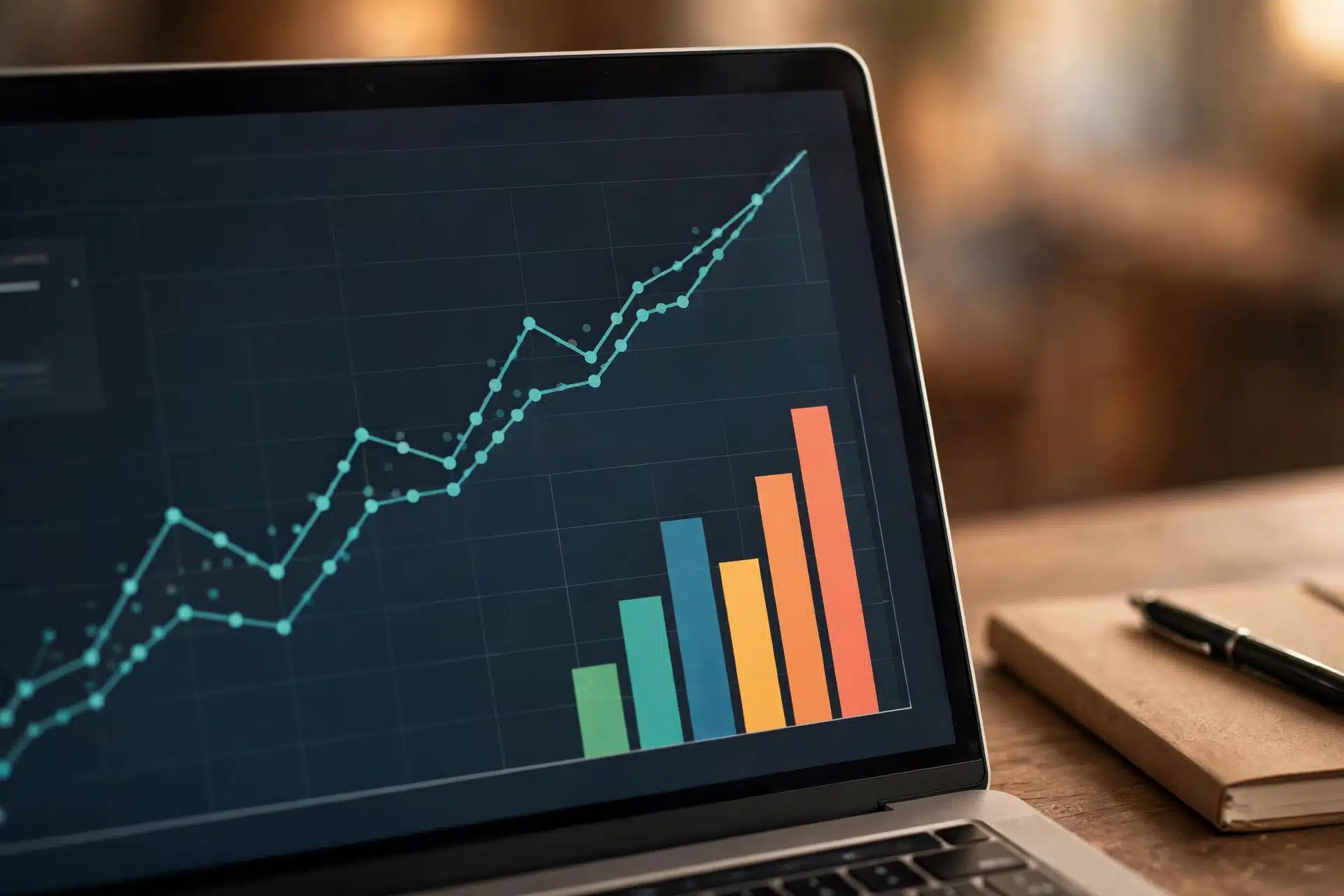 Grafik klik dari pencarian Google di laptop untuk mengukur hasil belajar SEO