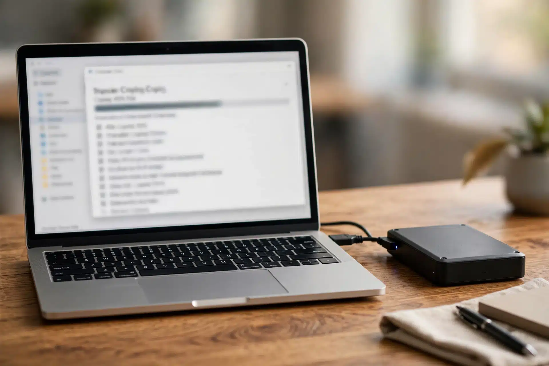Menyalin berkas backup website ke hard disk eksternal saat maintenance website