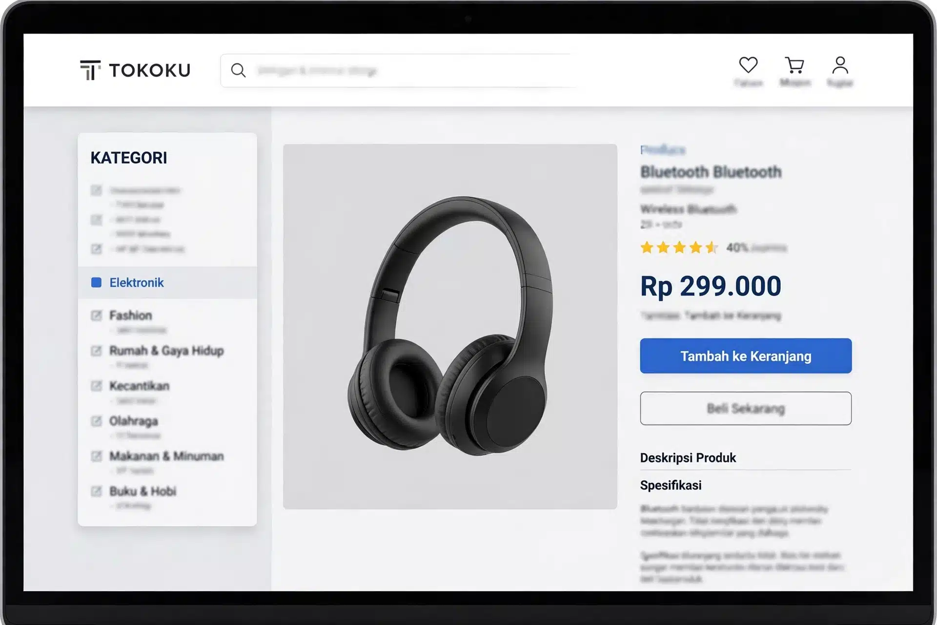 Halaman toko daring sebagai penerapan place dan promotion dalam marketing mix