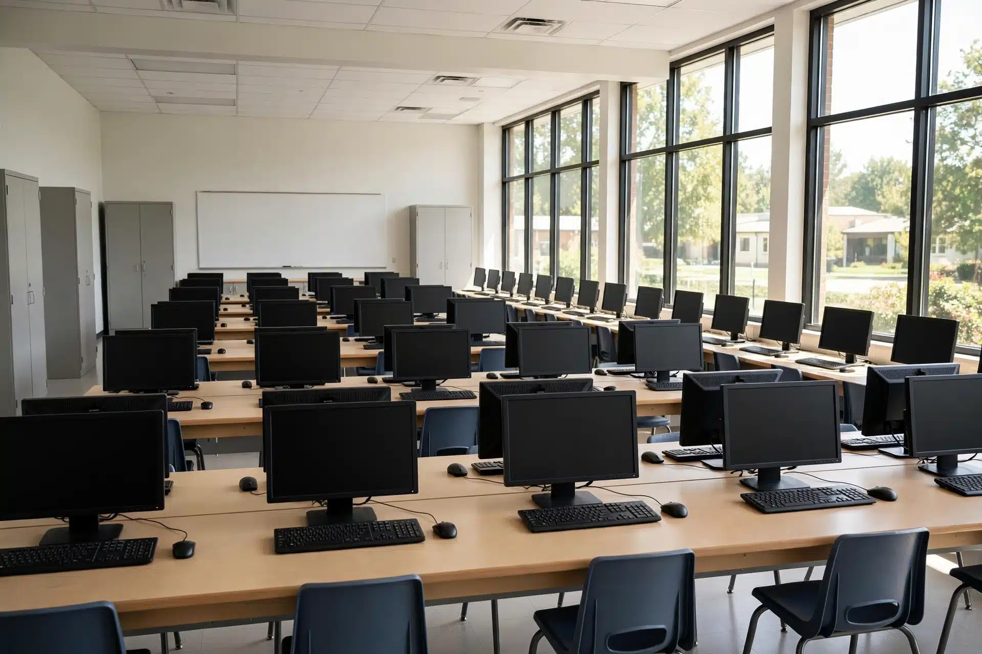 Laboratorium komputer sekolah, salah satu fasilitas yang ditampilkan di website sekolah
